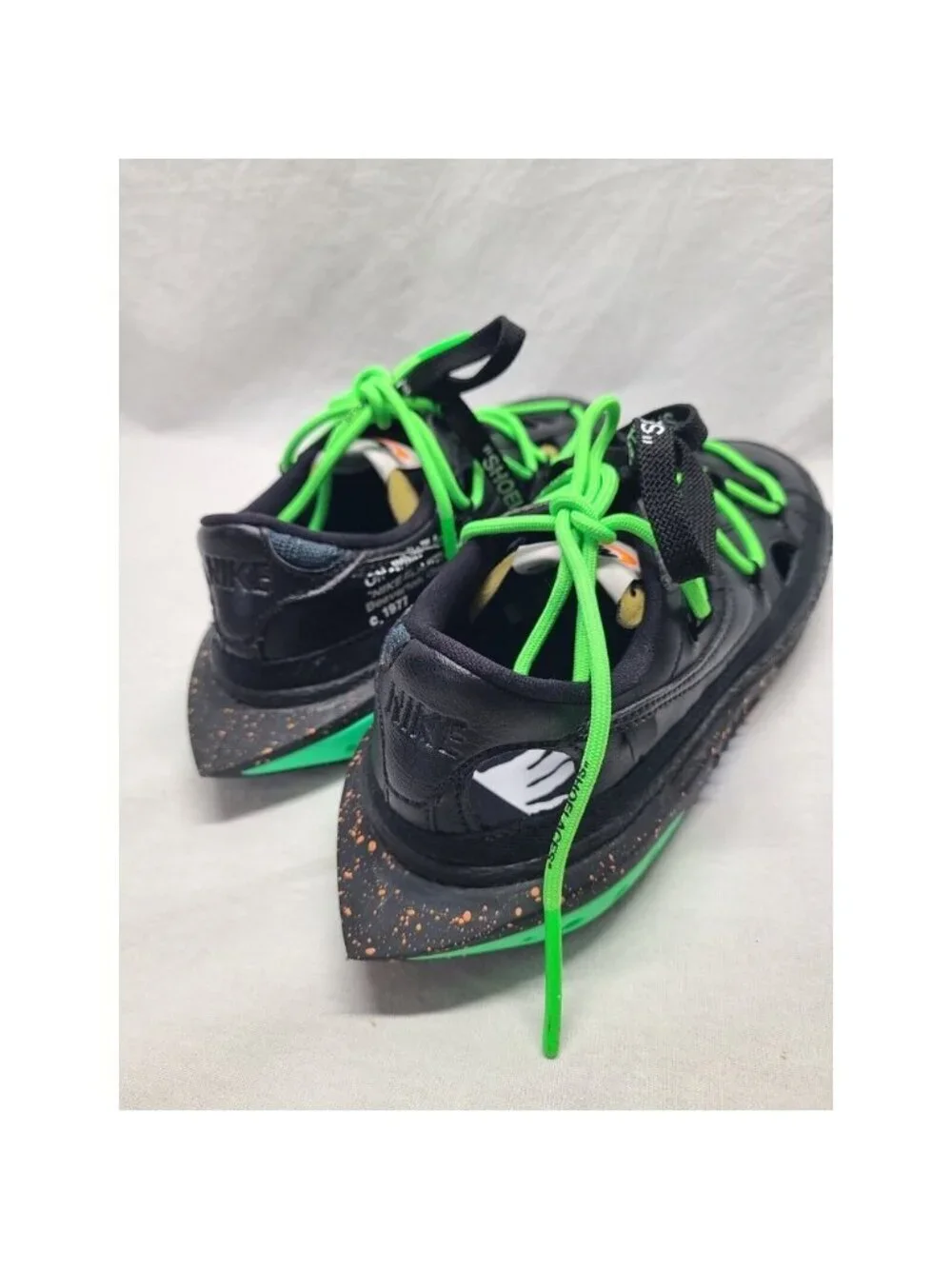Nike Blazer Low x Off-White ‘77 Black Electro Green Mens Size 6.5 DH7863-100
